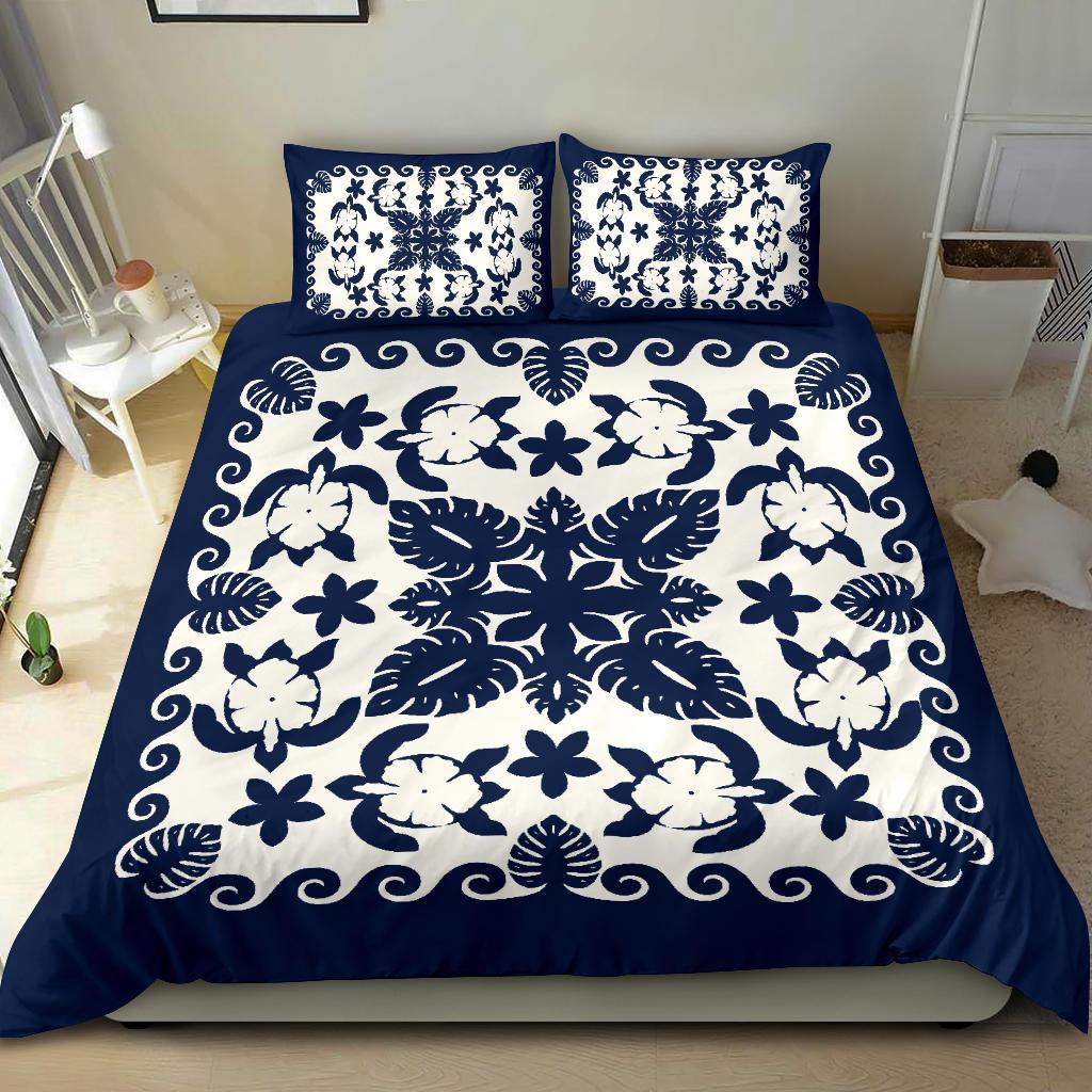 turtle-with-hibiscus-royal-navy-bedding-set