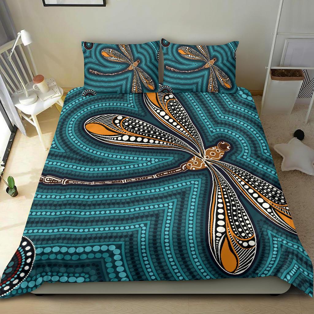 aboriginal-bedding-set-indigenous-dragonfly