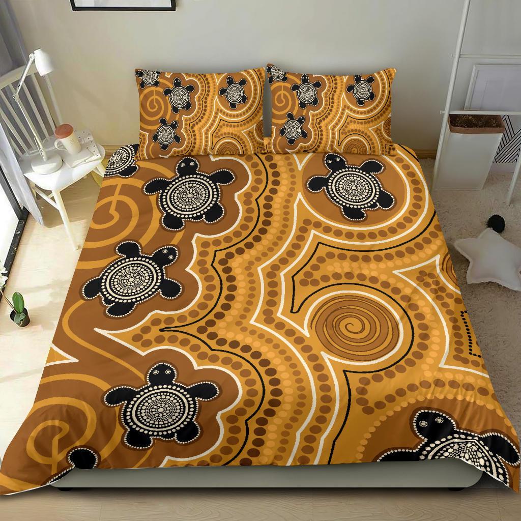 aboriginal-bedding-set-indigenous-turtle-gold-version