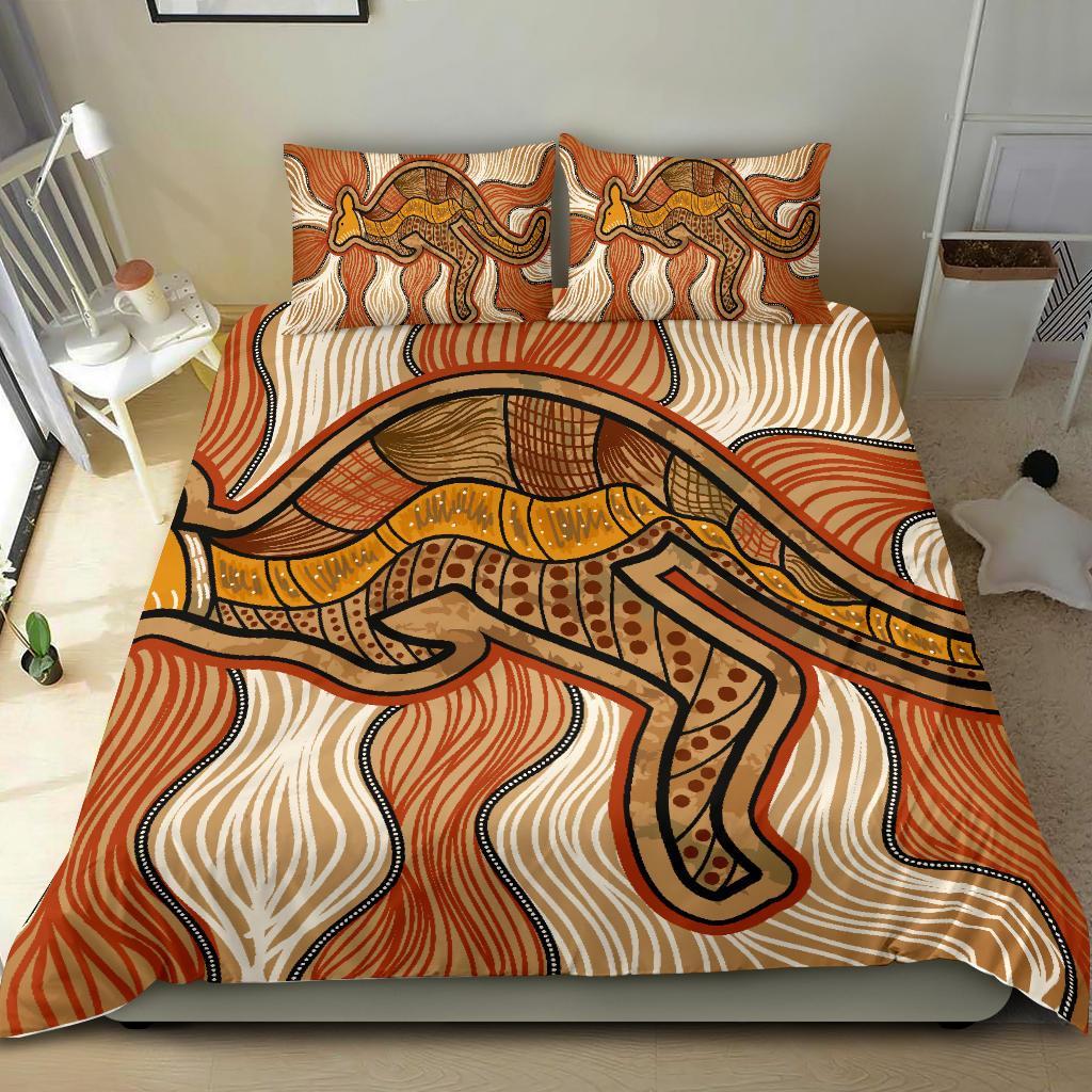 aboriginal-bedding-set-indigenous-kangaroo-vintage-stye
