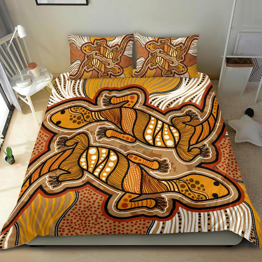 aboriginal-bedding-set-indigenous-two-lizard-vintage-stye