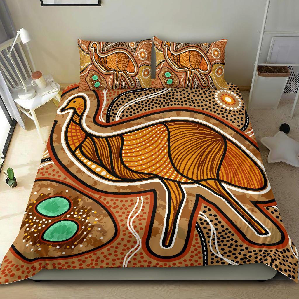 aboriginal-bedding-set-indigenous-emu-vintage-stye