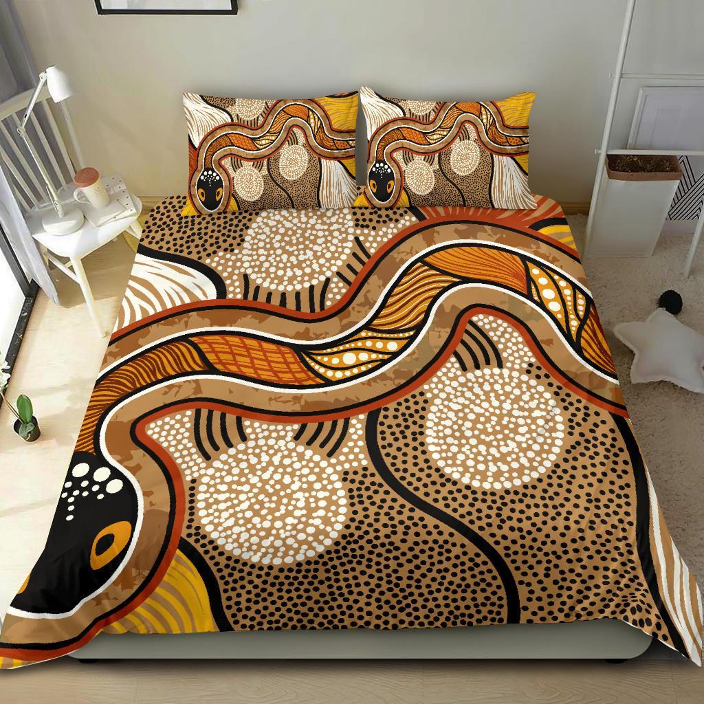 aboriginal-bedding-set-indigenous-snake-vintage-stye