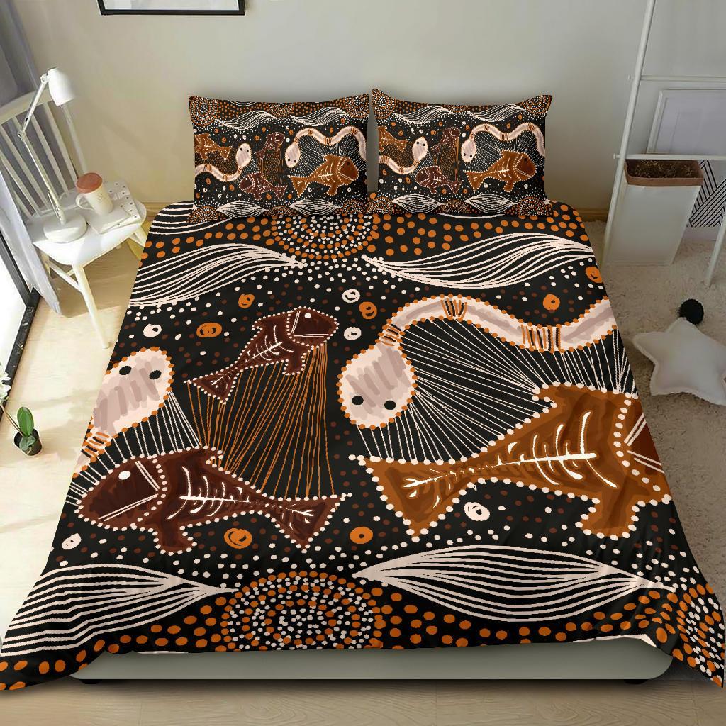 aboriginal-bedding-set-indigenous-fish-and-snake