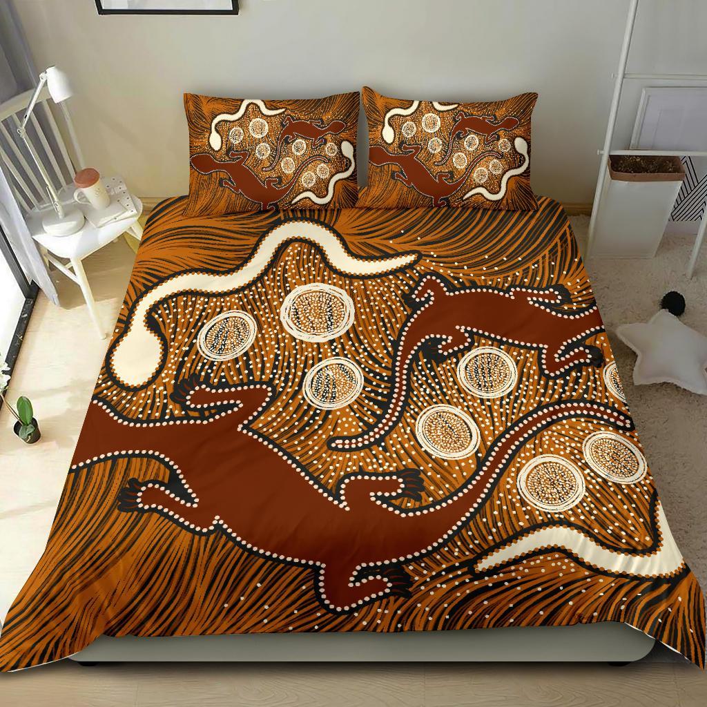 aboriginal-bedding-set-indigenous-brown-lizard-and-white-snake