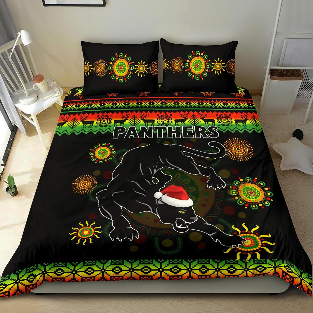 penrith-panthers-christmas-bedding-set-indigenous