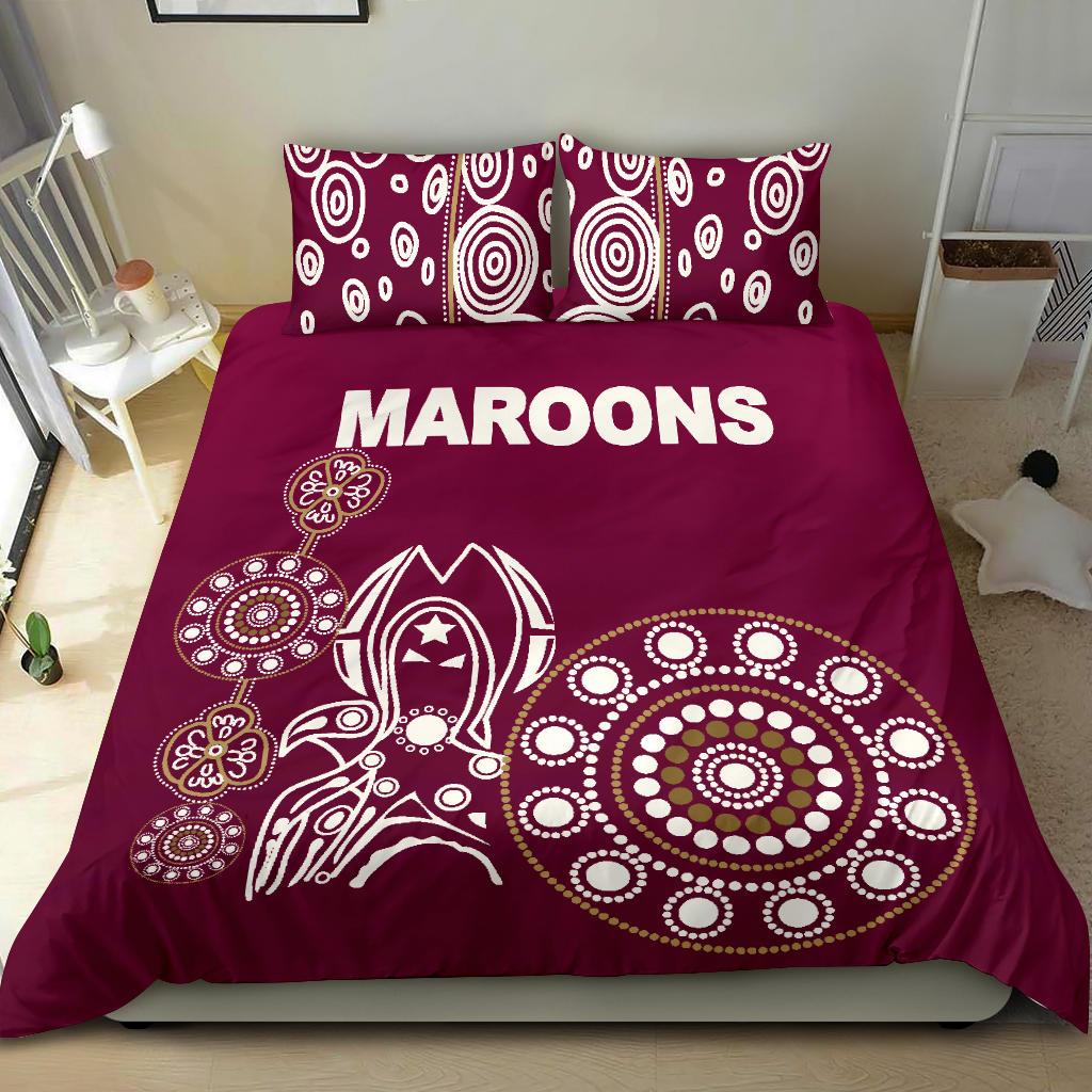 queensland-bedding-set-maroons-simple-indigenous