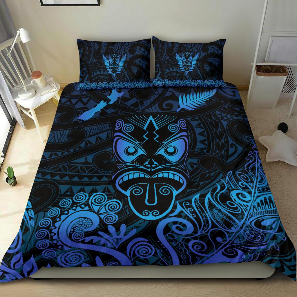 maori-aotearoa-rugby-haka-bedding-set-new-zealand-silver-fern-blue