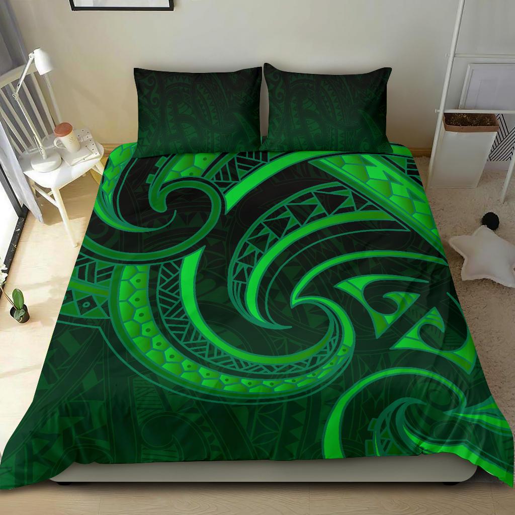 new-zealand-maori-mangopare-bedding-set-polynesian-green