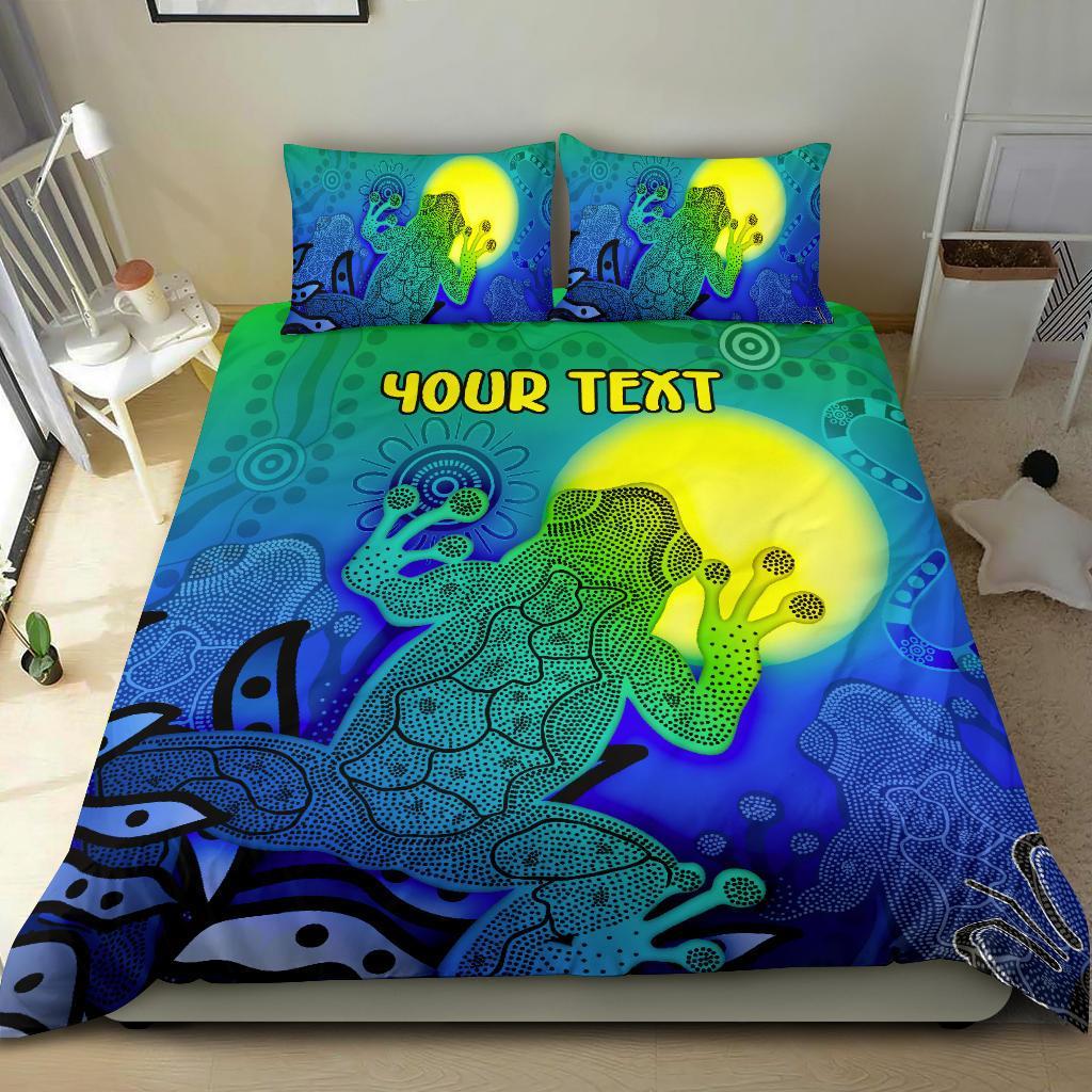 customaboriginal-bedding-set-indigenous-frog-blue