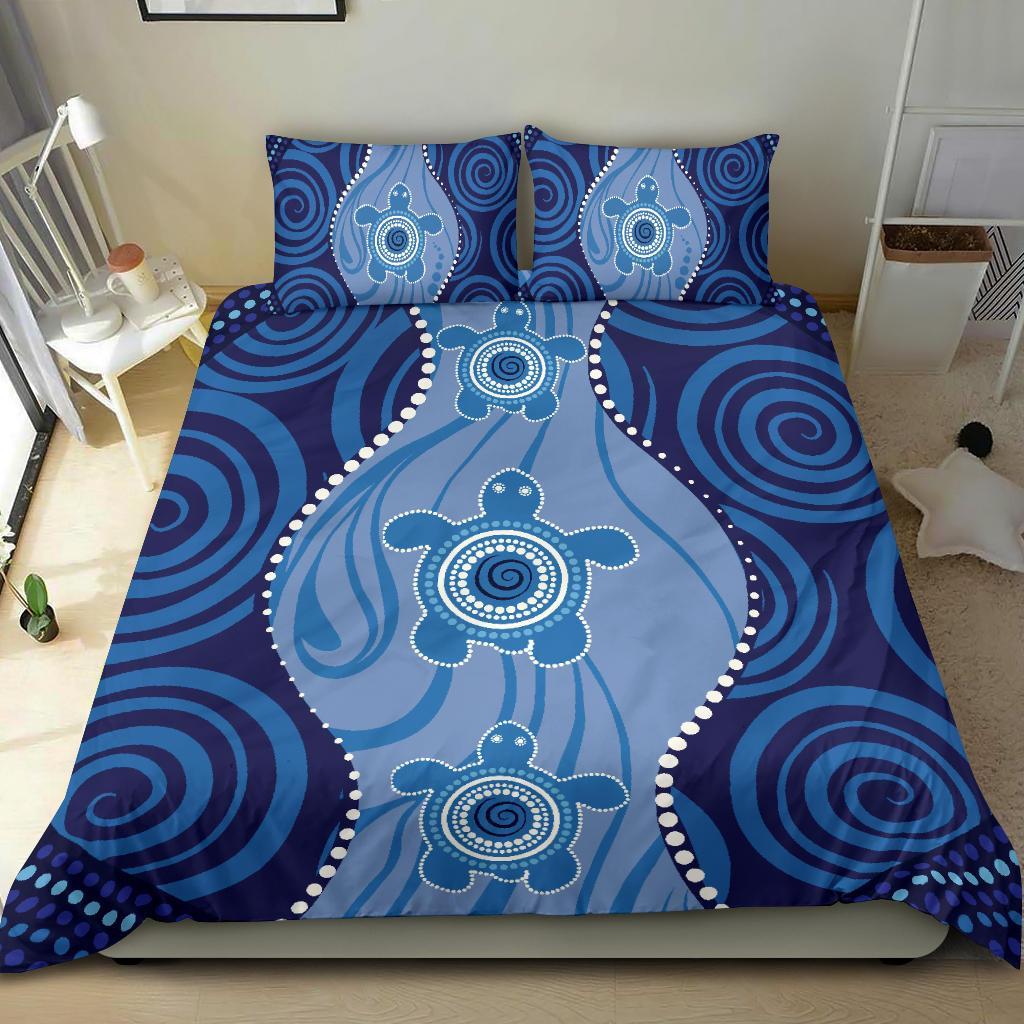 aboriginal-bedding-set-aboriginal-dot-art-painting-with-turtle