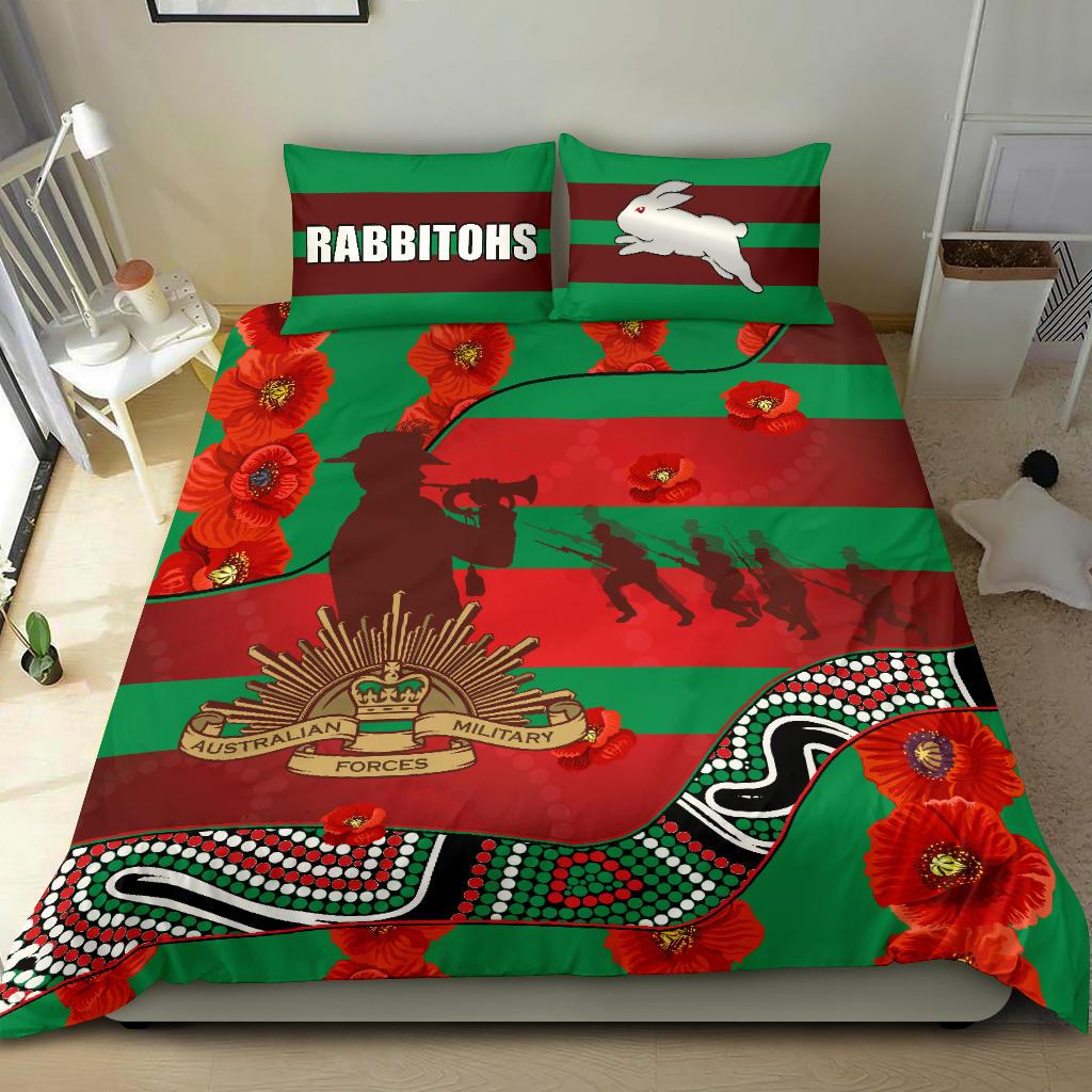 rabbitohs-anzac-day-bedding-set-rugby-south-sydney-indigenous-military