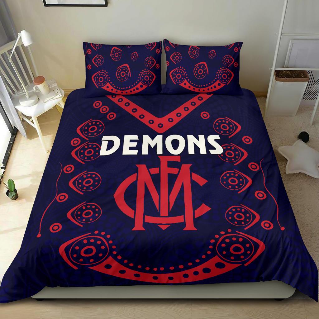 melbourne-demons-indigenous-bedding-set-football