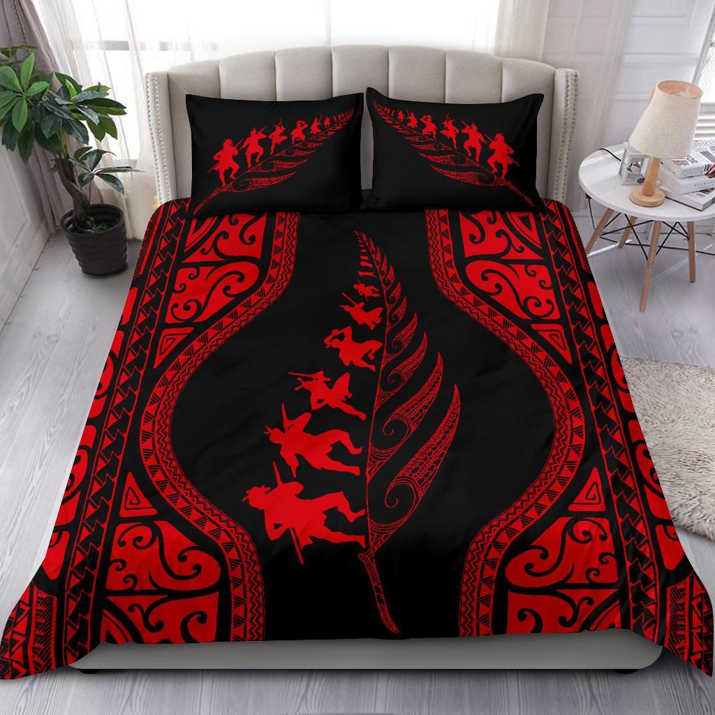 new-zealand-haka-fern-bedding-set-red