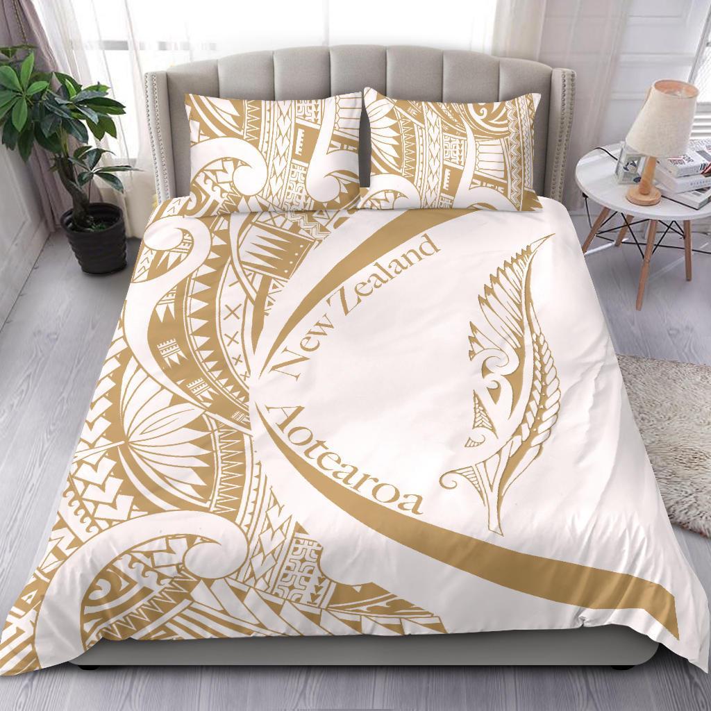 new-zealand-silver-fern-bedding-set-maori-tattoo-circle-style-white
