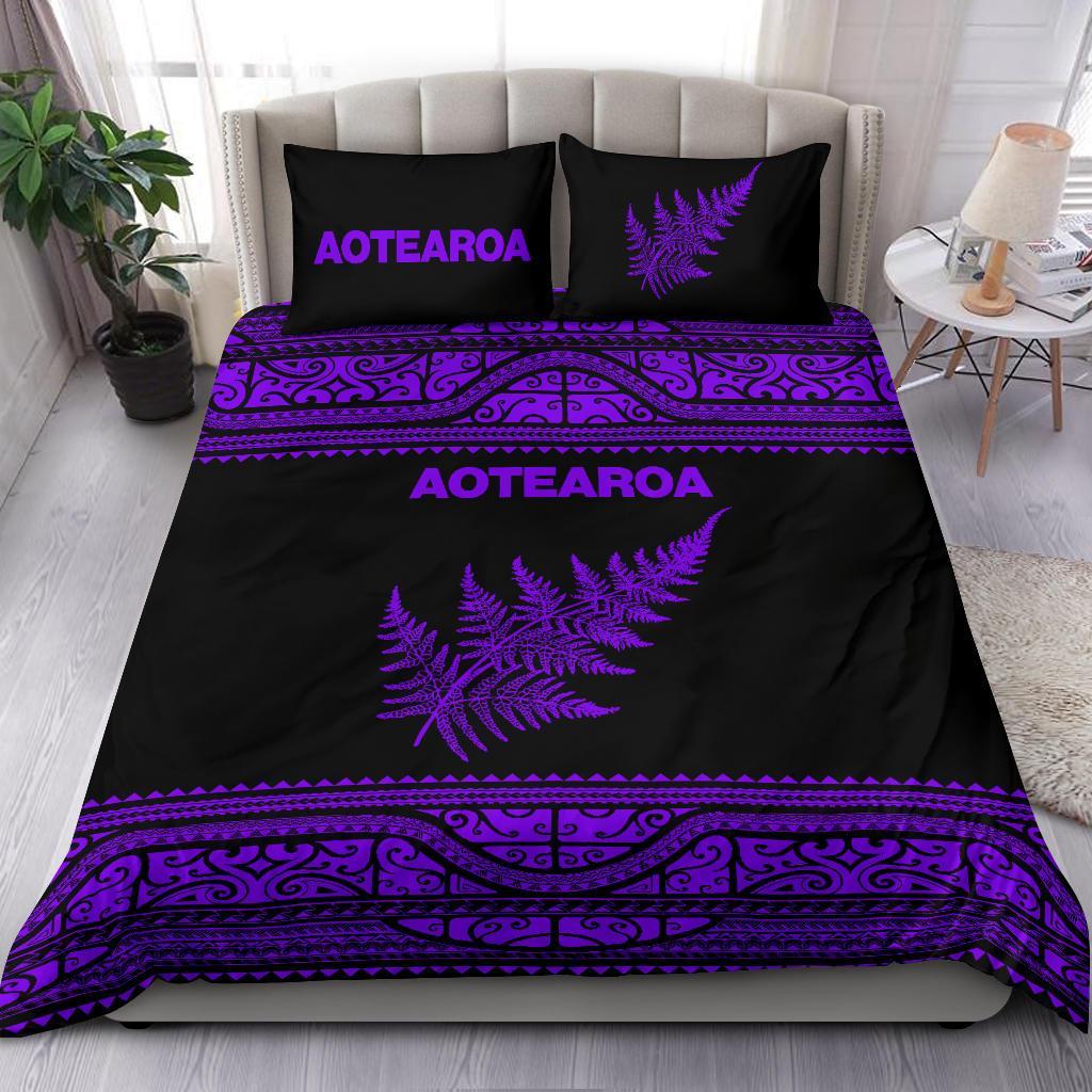 aotearoa-new-zealand-maori-bedding-set-silver-fern-purple