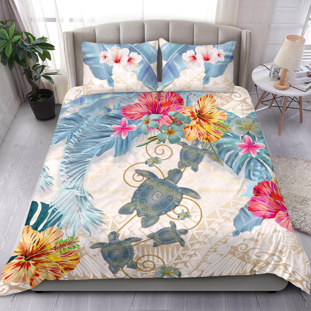 turtle-bedding-set-hibiscus-and-palm-leaf