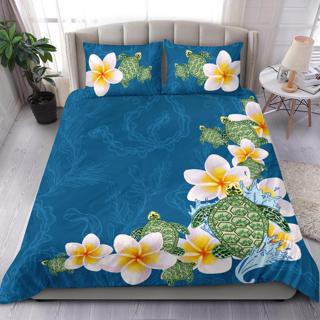 plumeria-sea-turtle-bedding-set