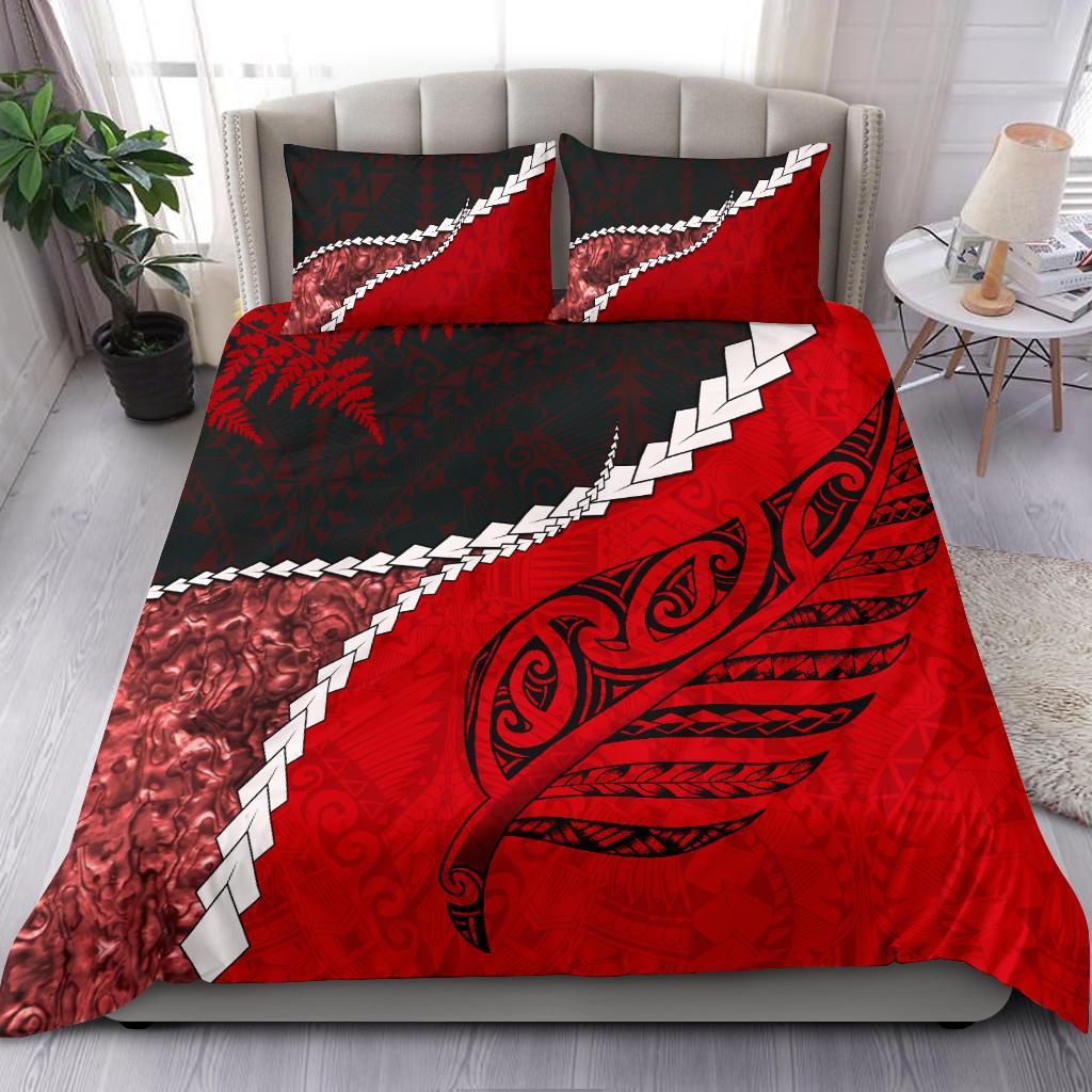 paua-shell-maori-silver-fern-bedding-set-red