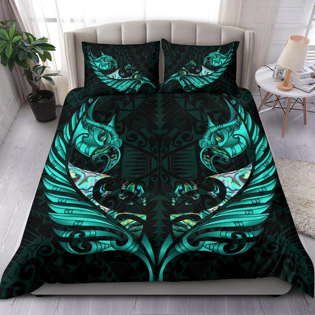 new-zealand-bedding-set-manaia-paua-fern-wing-turquoise