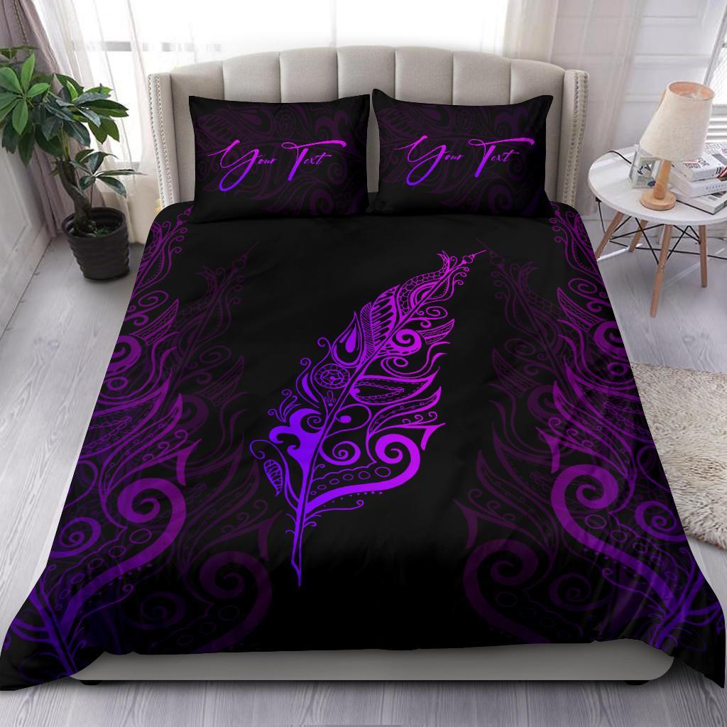 signature-custom-light-silver-fern-bedding-set-purple