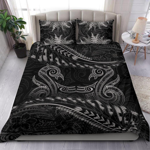 new-zealand-bedding-set-gray-manaia-maori-silver-fern-duvet-cover