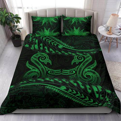 new-zealand-bedding-set-green-manaia-maori-silver-fern-duvet-cover