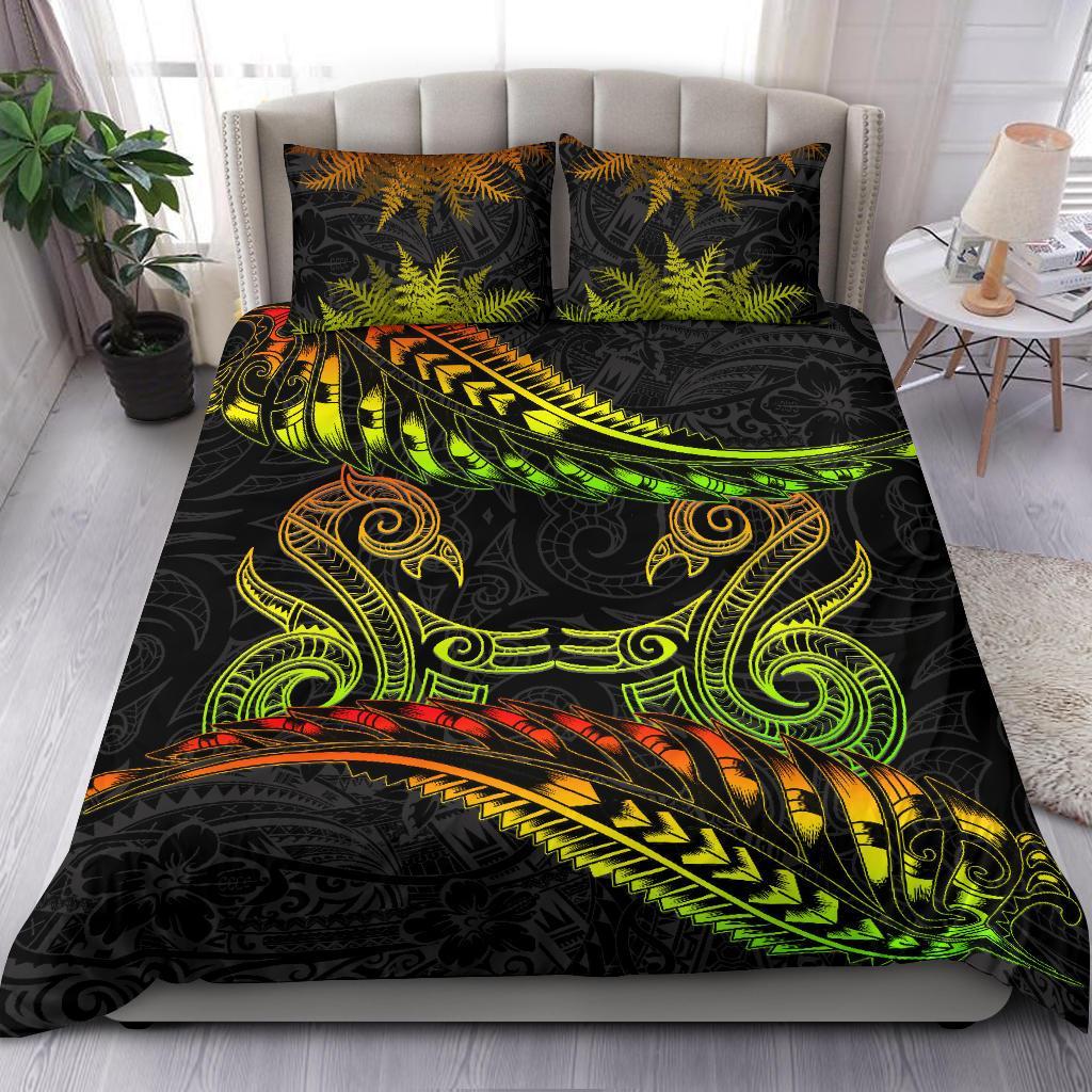 new-zealand-bedding-set-reggae-manaia-maori-silver-fern-duvet-cover