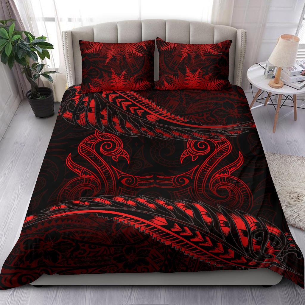 aotearoa-bedding-set-red-maori-manaia-with-silver-fern