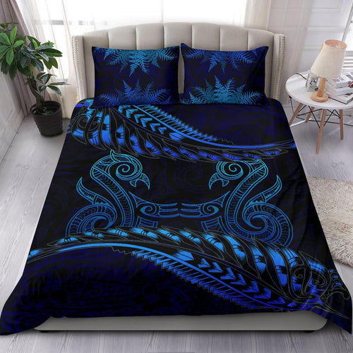 aotearoa-bedding-set-blue-maori-manaia-with-silver-fern