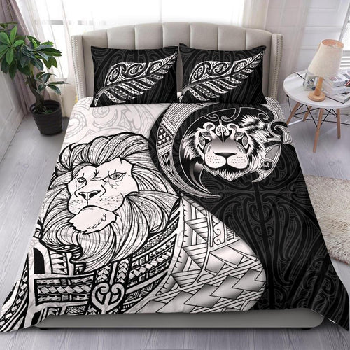 lion-maori-tattoo-silver-fern-bedding-set