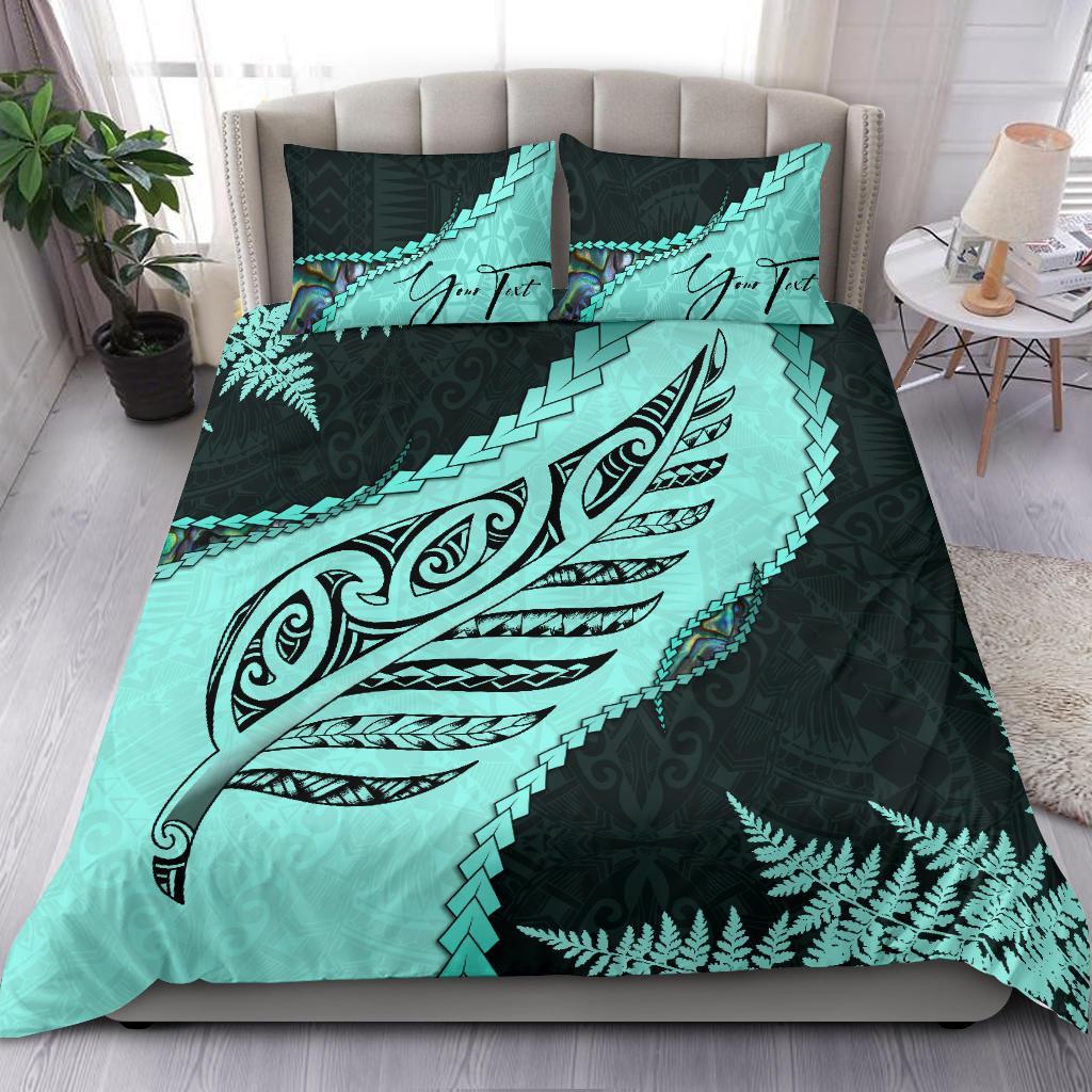 signature-custom-paua-shell-maori-silver-fern-bedding-set-turquoise
