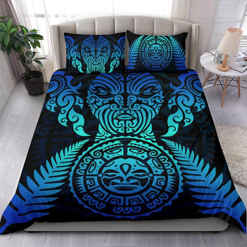 maori-face-fern-new-zealand-bedding-set-blue