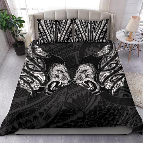 double-lion-maori-tattoo-bedding-set-new-zealand-white
