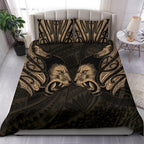double-lion-maori-tattoo-bedding-set-new-zealand-gold