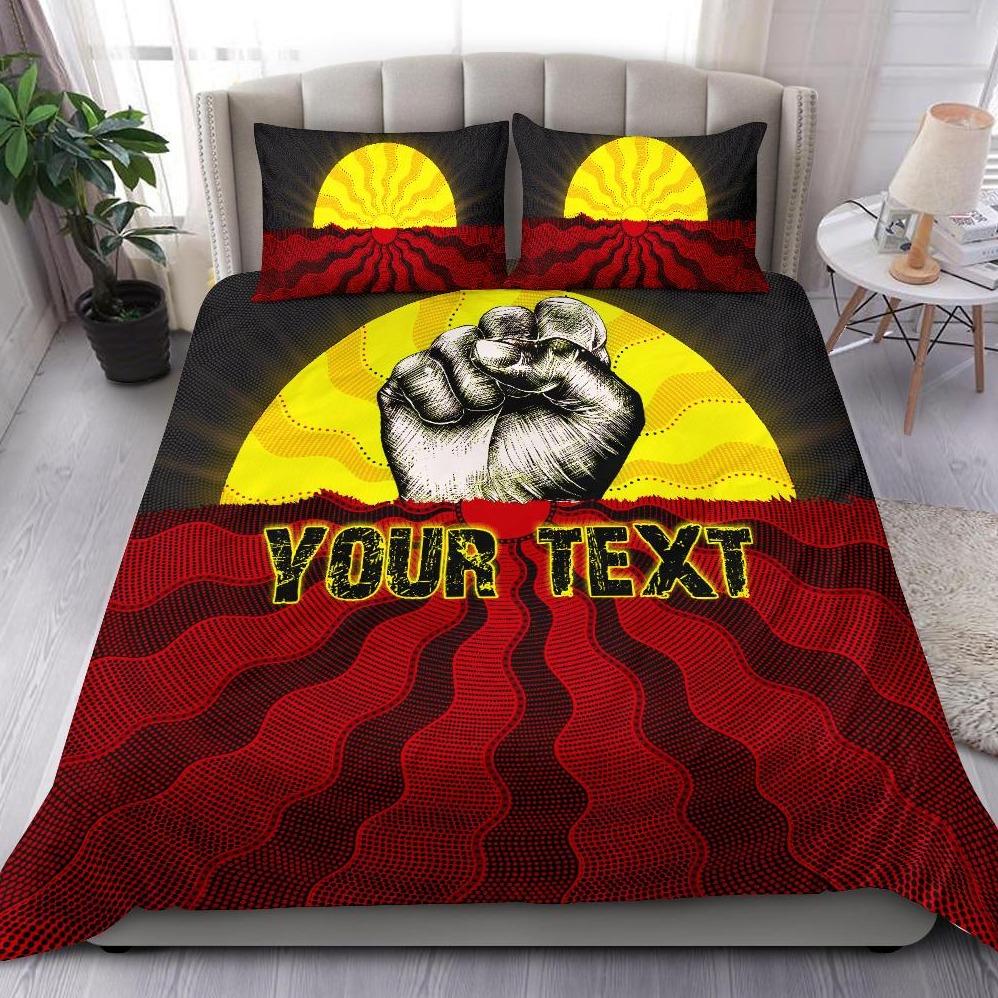 custom-aboriginal-bedding-set-black-lives-matter-sun-dot-painting