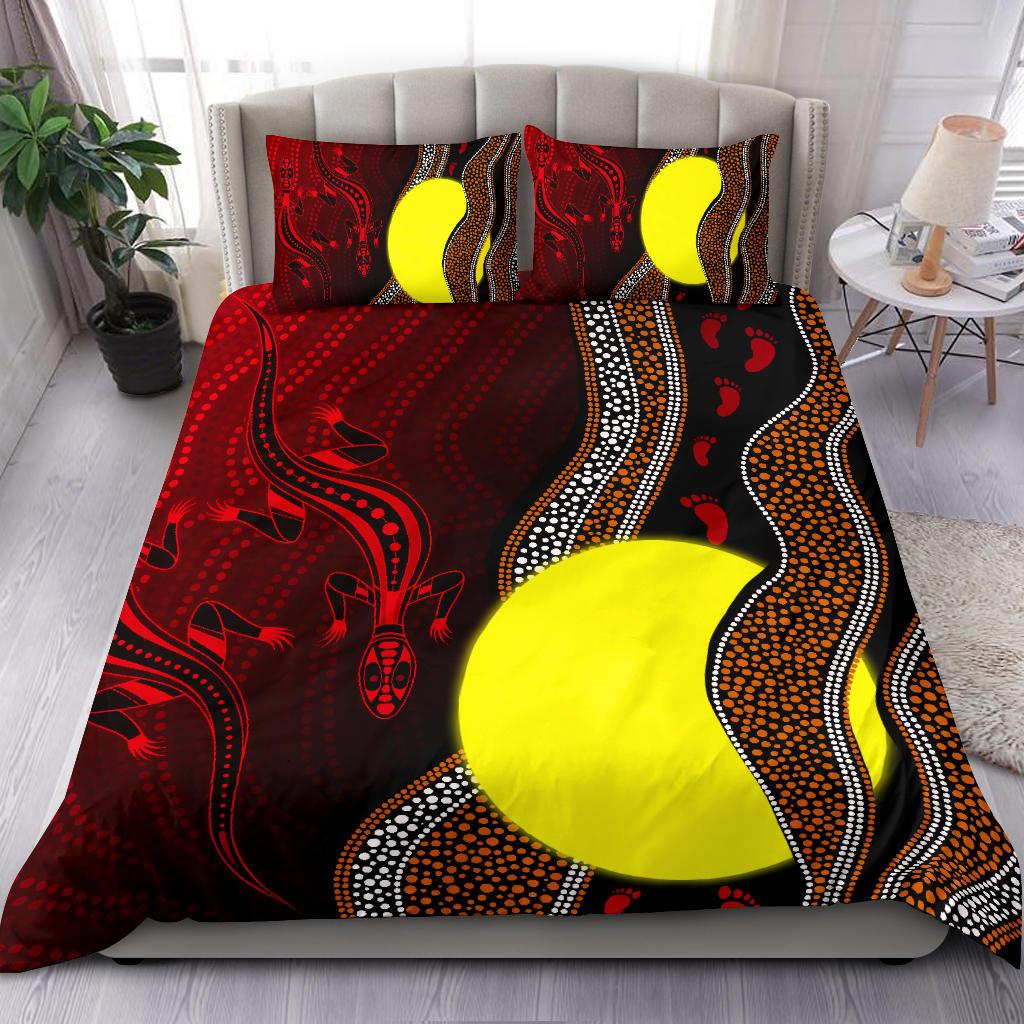 aboriginal-bedding-set-aboriginal-flag-lizard-dot-painting-style