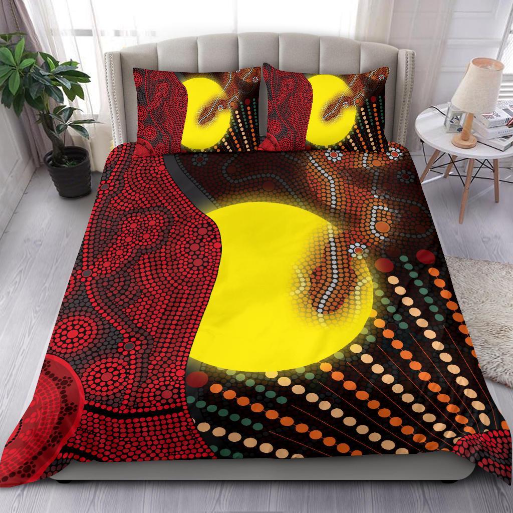 aboriginal-bedding-set-indigenous-snake-sun-dot-painting