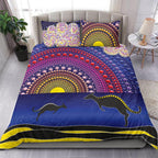 aboriginal-bedding-set-sunset-over-the-sea-and-kangaroo-dot-painting