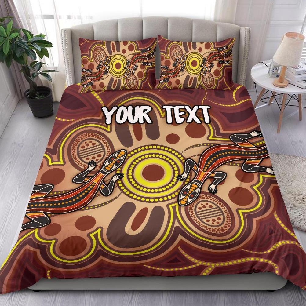 custom-aboriginal-bedding-sets-indigenous-lizard-dot-painting-art