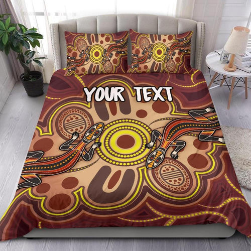 custom-aboriginal-bedding-sets-indigenous-lizard-dot-painting-art