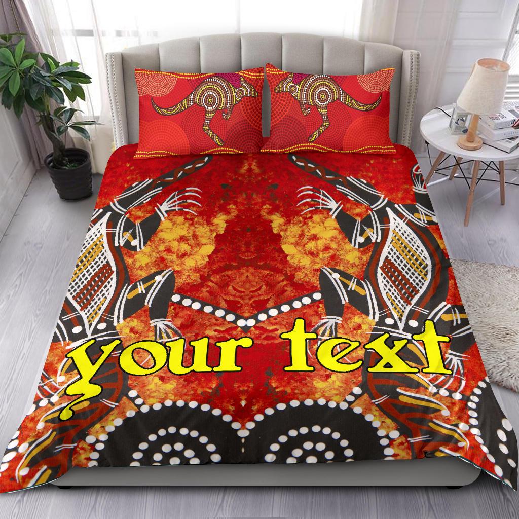 custom-bedding-sets-aboriginal-crocodile-and-kangaroo