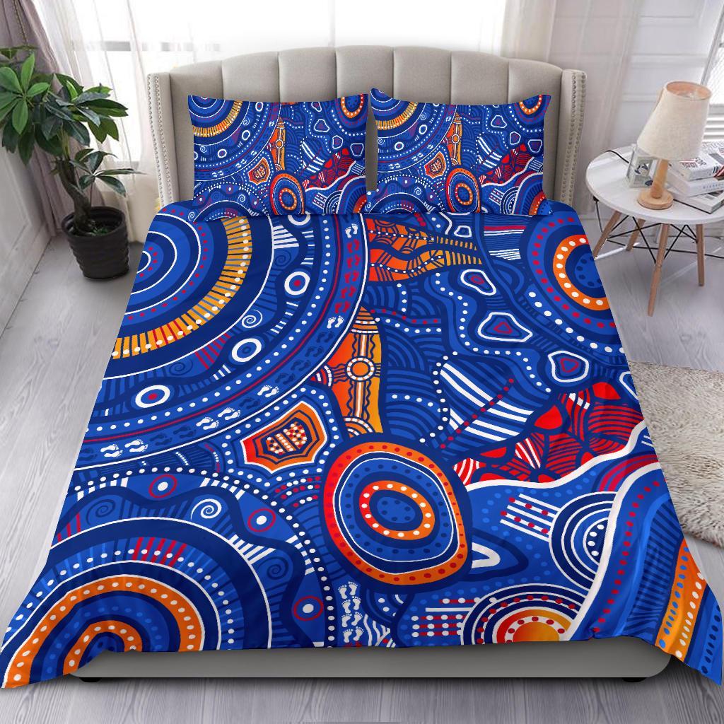 aboriginal-bedding-set-indigenous-footprint-patterns-blue-color