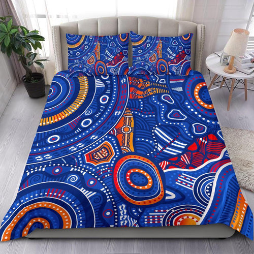 aboriginal-bedding-set-indigenous-footprint-patterns-blue-color