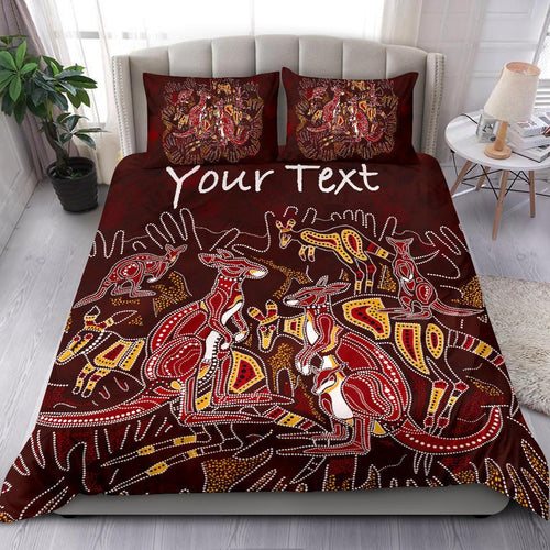 custom-aboriginal-bedding-set-kangaroo-family-with-hand-art