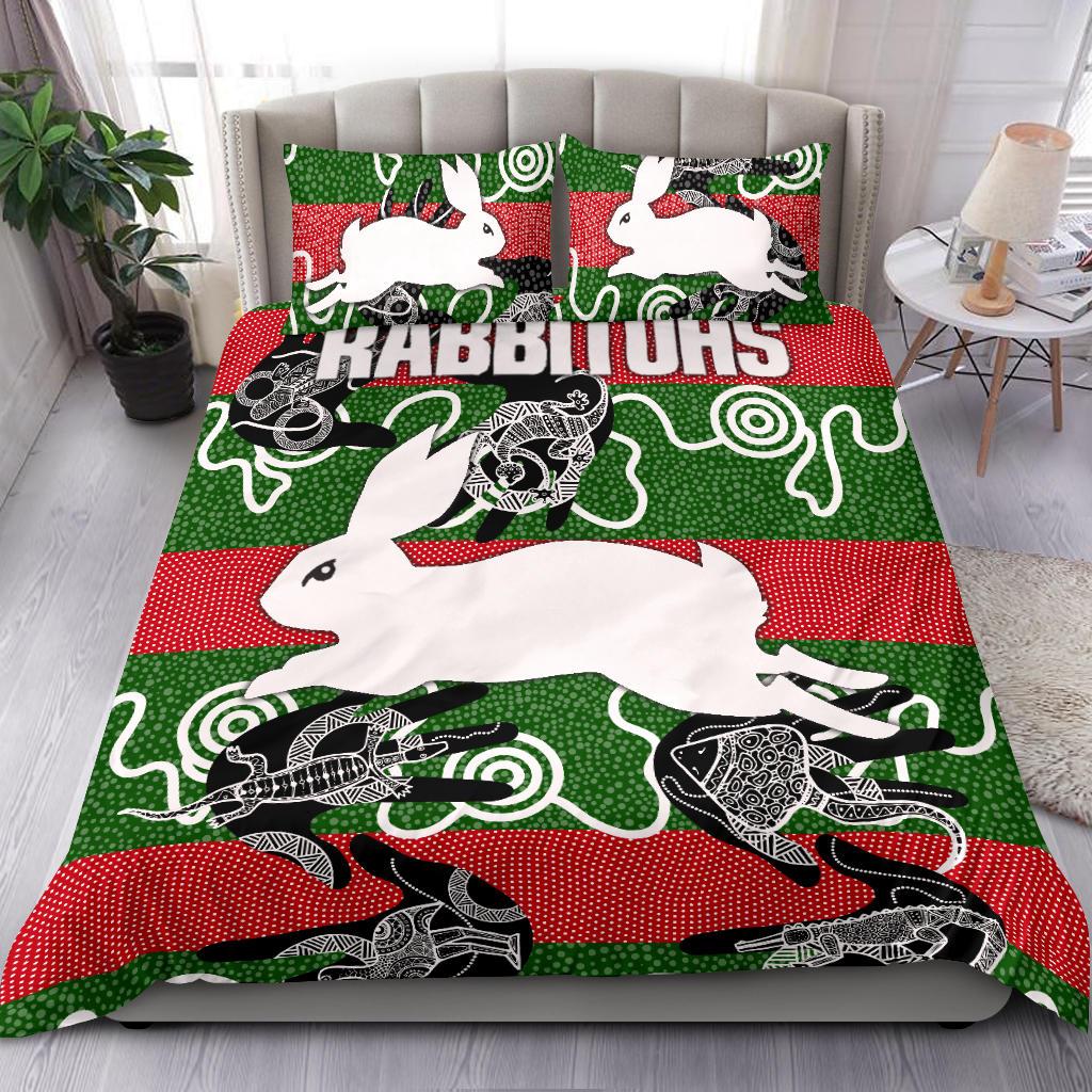 rabbitohs-indigenous-bedding-set-animals-aboriginal