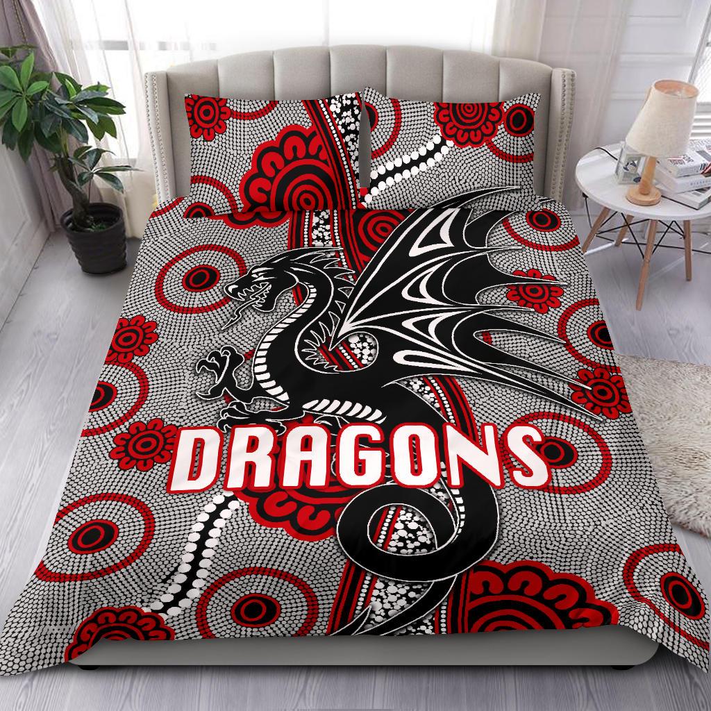 st-george-dragons-bedding-set-unique-indigenous-seamless-dots