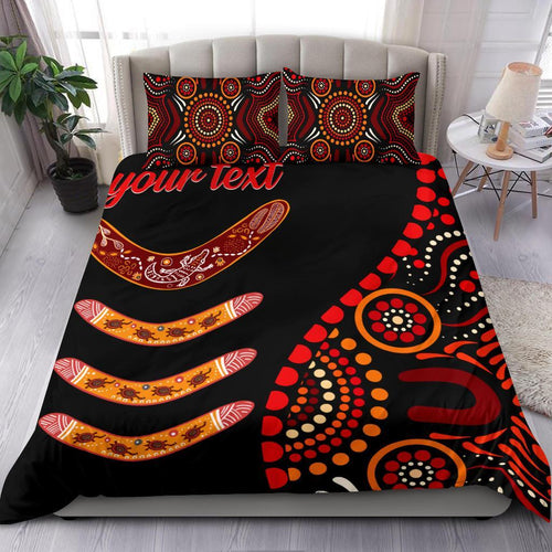 aboriginal-personalised-bedding-set-aboriginal-boomerangs-with-dot-painting-pattern