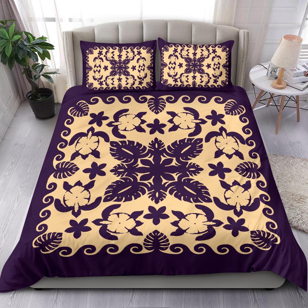 turtle-with-hibiscus-royal-purple-bedding-set