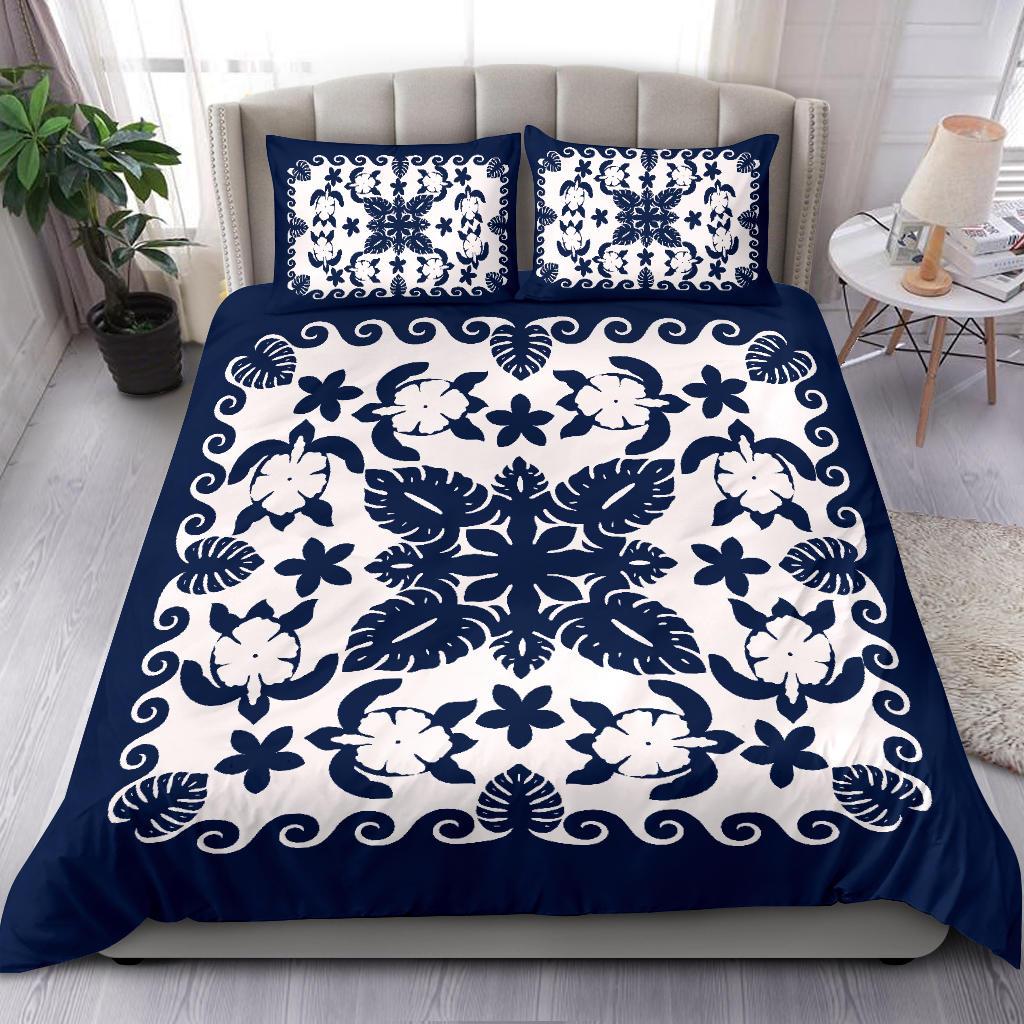 turtle-with-hibiscus-royal-navy-bedding-set
